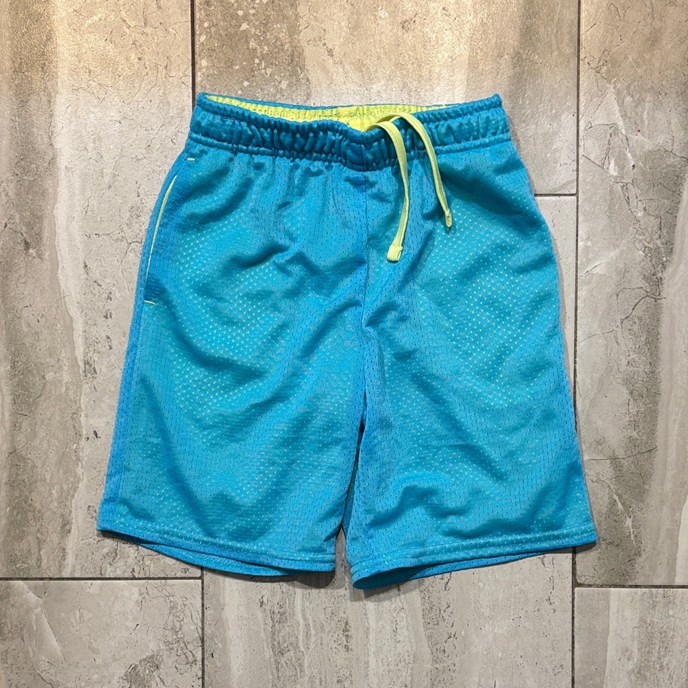 Kids Lightweight Blue Athletic Shorts with Drawstring